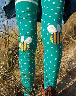 Frugi Collant Fun - Pois/Ape - Cotone bio Calze