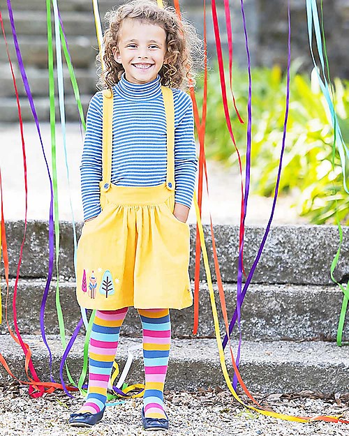 Frugi Collant Norah, Arcobaleno - Cotone Bio (morbidi, caldi e non pizzicano!) Calze