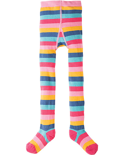 Frugi Collant Norah, Arcobaleno - Cotone Bio (morbidi, caldi e non pizzicano!) Calze