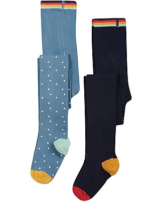 Frugi Collant Norah pacco da 2 - Abisko/Pernice - Cotone Bio Calze
