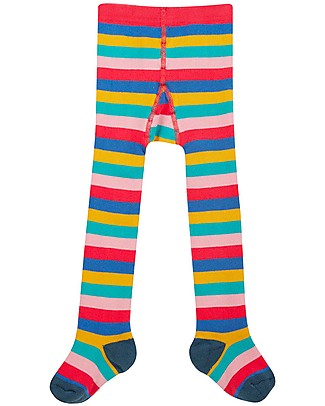 Frugi Collant Toasty - Righe Arcobaleno - Spugna di Cotone Bio Calze