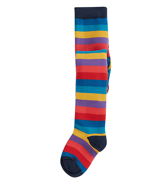 Frugi Collant Toasty - Righe Arcobaleno - Spugna di Cotone Bio Calze