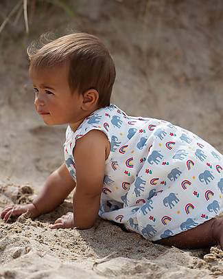 Frugi Completo Abito + Copripannolino Dolly - Elefanti - Cotone bio Vestiti