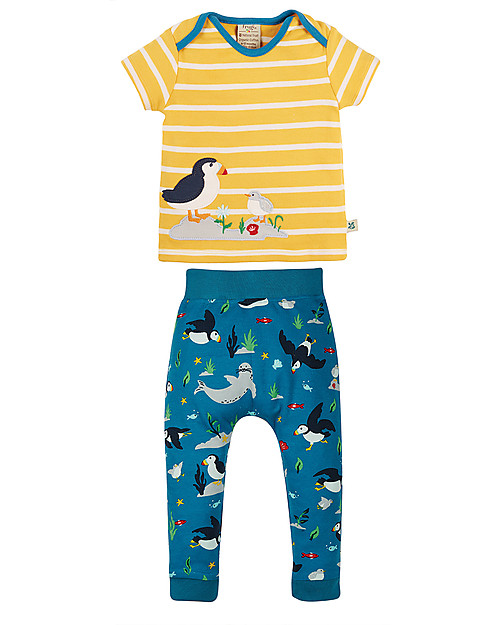 Frugi Completo Maglia e Pantaloni Olly - Pulcinella di Mare - Cotone Bio Completi e Set