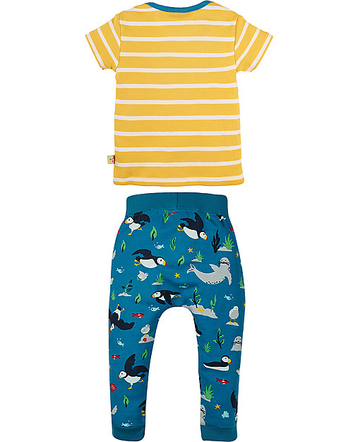 Frugi Completo Maglia e Pantaloni Olly - Pulcinella di Mare - Cotone Bio Completi e Set