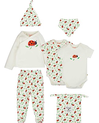 Frugi Completo Regalo Nascita - Coccinella - Body+Completo+Accessori Completi