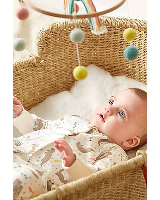 Frugi Completo Regalo Nascita Dungaree - Lontre - Body + Salopette + Cappello + Bustina - 100% Cotone Organic Completi e Set