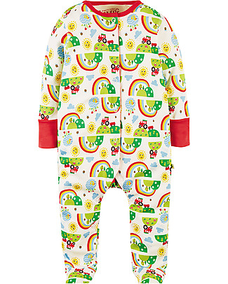 Frugi Completo Regalo Nascita - Happy Days - Body+Tutina+Cappello Tutine Lunghe Senza Piedi
