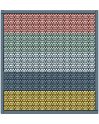 Frugi Coperta Arcobaleno Blu - in Morbido Cotone Organico GOTS Swaddle di Mussola