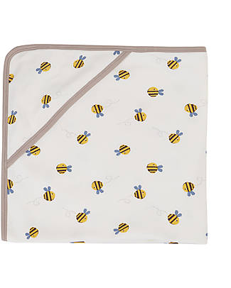 Frugi Coperta con Cappuccio Little Hug - Api - 100% Cotone Organico Swaddle di Mussola