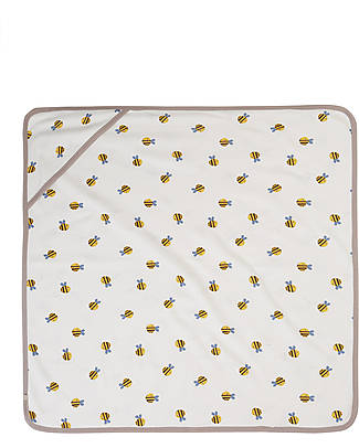 Frugi Coperta con Cappuccio Little Hug - Api - 100% Cotone Organico Swaddle di Mussola