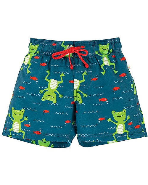 Frugi Costume a Pantaloncino Board Shorts - Ribbit River - Fatto con bottiglie di plastica riciclate! Boxer Mare