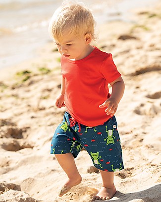 Frugi Costume a Pantaloncino Board Shorts - Ribbit River - Fatto con bottiglie di plastica riciclate! Costumi a Pantaloncino