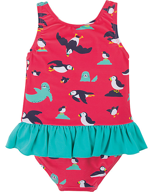 Frugi Costume da Bagno Intero Little Coral - Pulcinella di Mare - UV 50+ Costumi Interi
