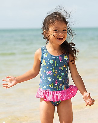 Frugi Costume da Bagno Intero Little Coral - Rainbow Reef - UV 50+ Costumi Interi