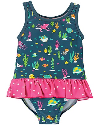 Frugi Costume da Bagno Intero Little Coral - Rainbow Reef - UV 50+ Costumi Interi