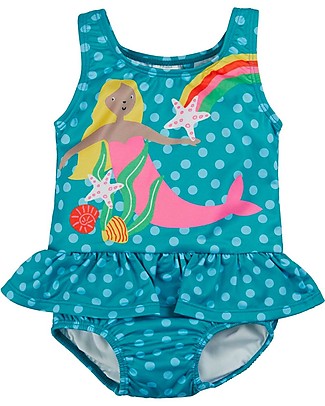Frugi Costume da Bagno Intero Little Coral - Sirena - UV 50+ - Eco-friendly Costumi Interi