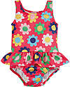 Frugi Costume da Bagno Intero Newlyn Nappy - Watermelon Flower Power - Eco-Friendly Costumi Interi
