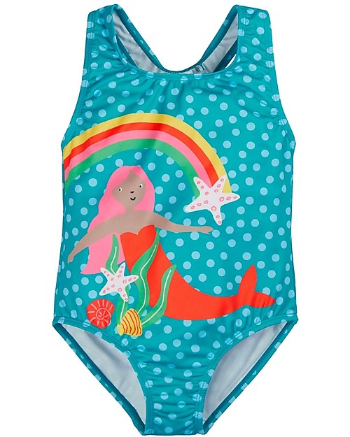 Frugi Costume da Bagno Intero Sally - Sirena - UV 50+ - Eco-friendly Costumi Interi