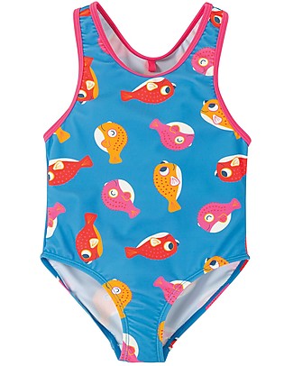 Frugi Costume Intero Bimba Sally - Pesci Palla - UPF 50+ Costumi Interi