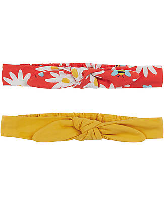 Frugi Fascia per Capelli Astrid - Pacco da 2 - Margherite/Giallo - Cotone bio Accessori per Capelli