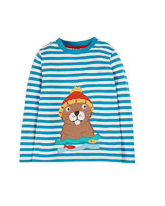 Frugi Felpa a Maniche Lunghe The National Trust Discover - Righe/Castoro - Cotone bio GOTS Felpe