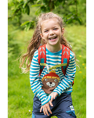 Frugi Felpa a Maniche Lunghe The National Trust Discover - Righe/Castoro - Cotone bio GOTS Felpe