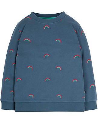 Frugi Felpa Billie - Blu/Arcobaleno - Cotone bio Felpe