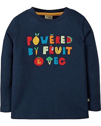 Frugi Felpa Chatter con Applique - Blu - 100% Cotone Organico GOTS - AW2022: River & Meadow Felpe