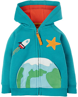 Frugi Felpa con Cappuccio Helford - Azzurro/Spazio - 100% Cotone Organico GOTS Felpe