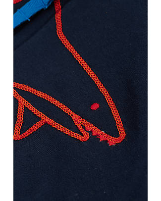 Frugi Felpa con Cappuccio Luka Zip Up - Indigo/Sharks Felpe