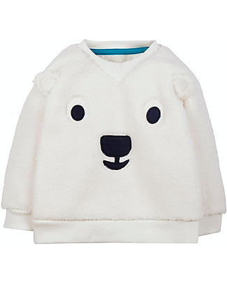 Frugi Felpa con Collo Elasticizzato Ted - Bianco - Morbido Pile Maglioni