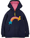 Frugi Felpa con Zip e Cappuccio Hayle - Blu Indaco - Arcobaleno - 100% Cotone Organico Felpe