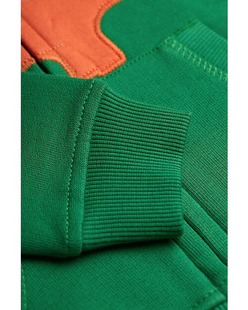 Frugi Felpa con Zip e Cappuccio Hayle - Verde - Dinosauro - 100% Cotone Organico Felpe