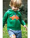 Frugi Felpa con Zip e Cappuccio Hayle - Verde - Dinosauro - 100% Cotone Organico Felpe