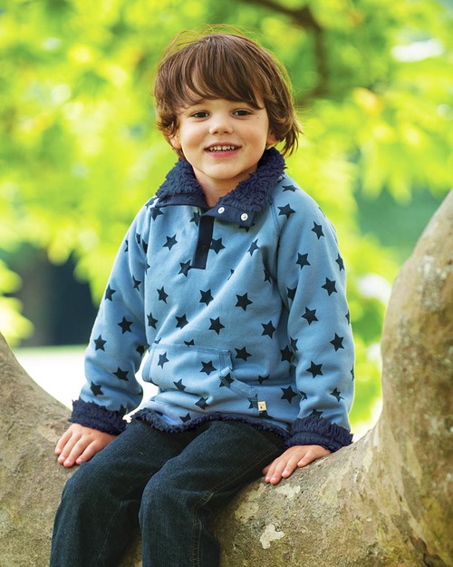 Frugi Felpa Double-Face - Stelle Vintage - 100% Cotone Bio (calda e naturale!) Felpe
