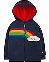 Frugi Felpa Hayle con Cappuccio - Indaco/Arcobaleno - Cotone Bio Felpe
