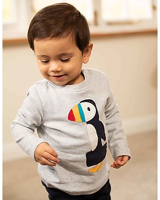 Frugi Felpa Magic Number Grigia - Pulcinella di Mare - 100% Cotone Organico GOTS Felpe