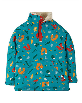 Frugi Felpa Snuggle Fleece con Rivestimento in Pile - Animali del Bosco - Cotone Bio Felpe