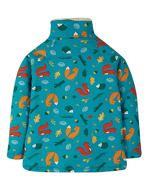 Frugi Felpa Snuggle Fleece con Rivestimento in Pile - Animali del Bosco - Cotone Bio Felpe