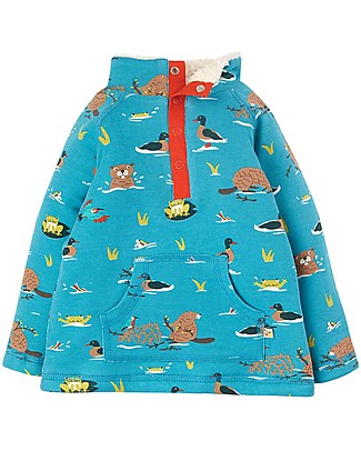 Frugi Felpa Snuggle Fleece con Rivestimento in Pile - Castoro - Cotone Organico GOTS Felpe