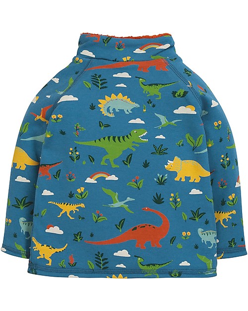 Frugi Felpa Snuggle Fleece con Rivestimento in Pile, Jurassic Lands - Cotone bio Felpe