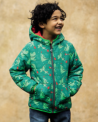 Frugi Giacca a Vento Compatta e Reversibile Toasty Trail - Draghi - Eco-friendly! Giacche