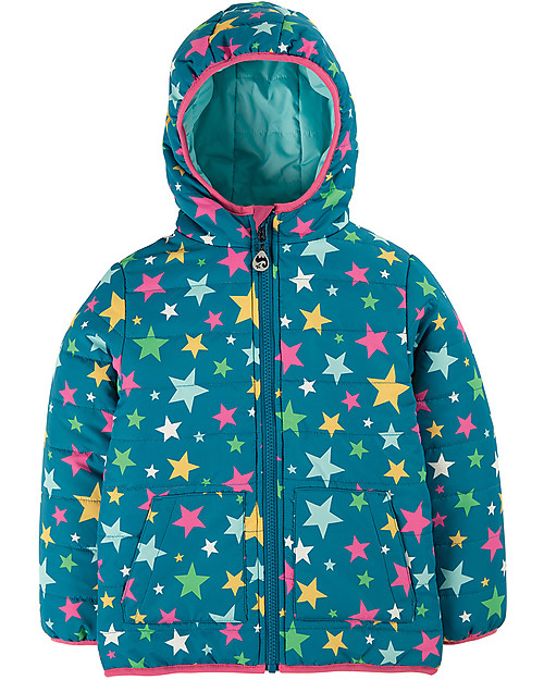Frugi Giacca a Vento Compatta e Reversibile Toasty Trail - Stelle - Eco-friendly! Giacche