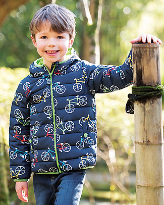 Frugi Giacca A Vento Super-Compatta Toasty Trail - Indigo Rainbow Roads - Eco-friendly! Giacche