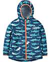 Frugi Giacca Impermeabile con Squali - Blu - Bottiglie Riciclate Impermeabili