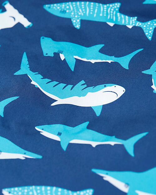 Frugi Giacca Impermeabile con Squali - Blu - Bottiglie Riciclate Impermeabili