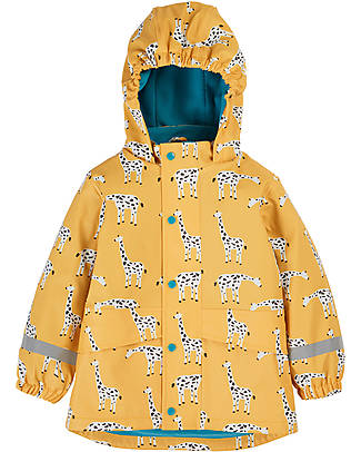 Frugi Giacca Impermeabile Foderata Puddle Buster - Giraffa - Cuciture Saldate! Impermeabili