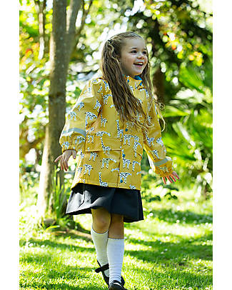Frugi Giacca Impermeabile Foderata Puddle Buster - Giraffa - Cuciture Saldate! Impermeabili