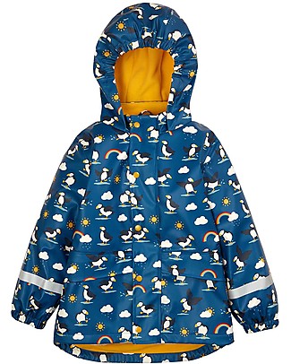 Frugi Giacca Impermeabile Foderata Puddle Buster - Pulcinella di mare - Cuciture Saldate! Piumini